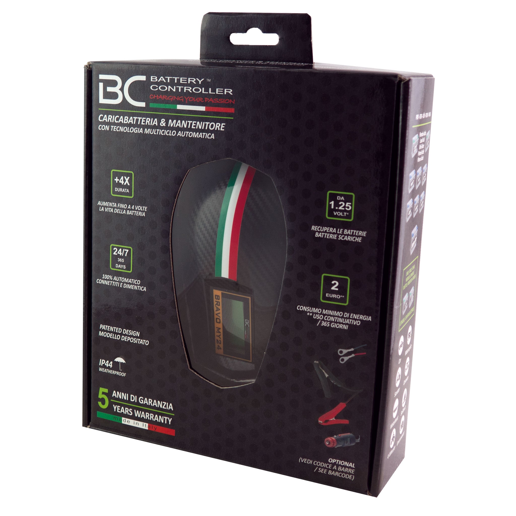 BC BRAVO MY24, 12V - 1,5A Caricabatteria/Mantenitore/Tester Digitale/LCD - BC Battery Italian Official Website