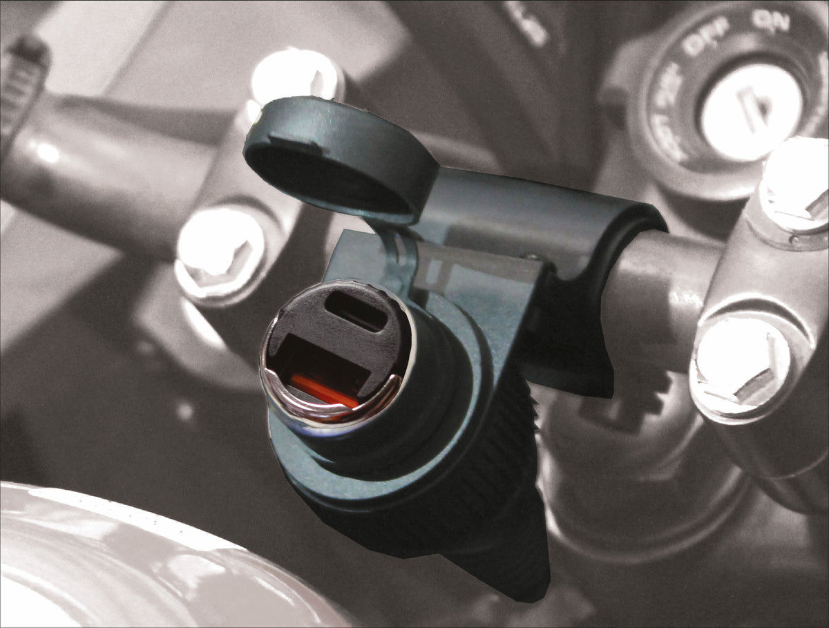 P12USBDOUBLE | Prise Allume Cigare Moto + Double USB