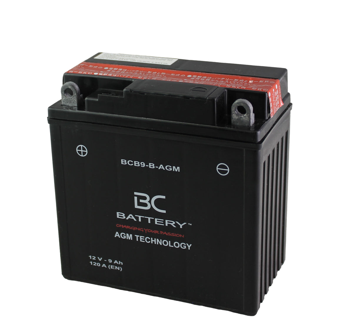 BCB9-B-AGM | AGM-Motorradbatterie, YB9-B, 12 V, 9 Ah, CCA: 120 Ampere, 135 x 75 x 138 mm