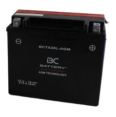 BCTX20L-AGM | AGM-Motorradbatterie, YTX20L-BS, 12 V, 18 Ah, CCA: 270 Ampere, 175 x 87 x 155 mm