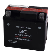 BCTX5L-AGM | AGM-Motorradbatterie, YTX5L-BS, 12 V, 4 Ah, CCA: 80 Ampere, 113 x 70 x 105 mm