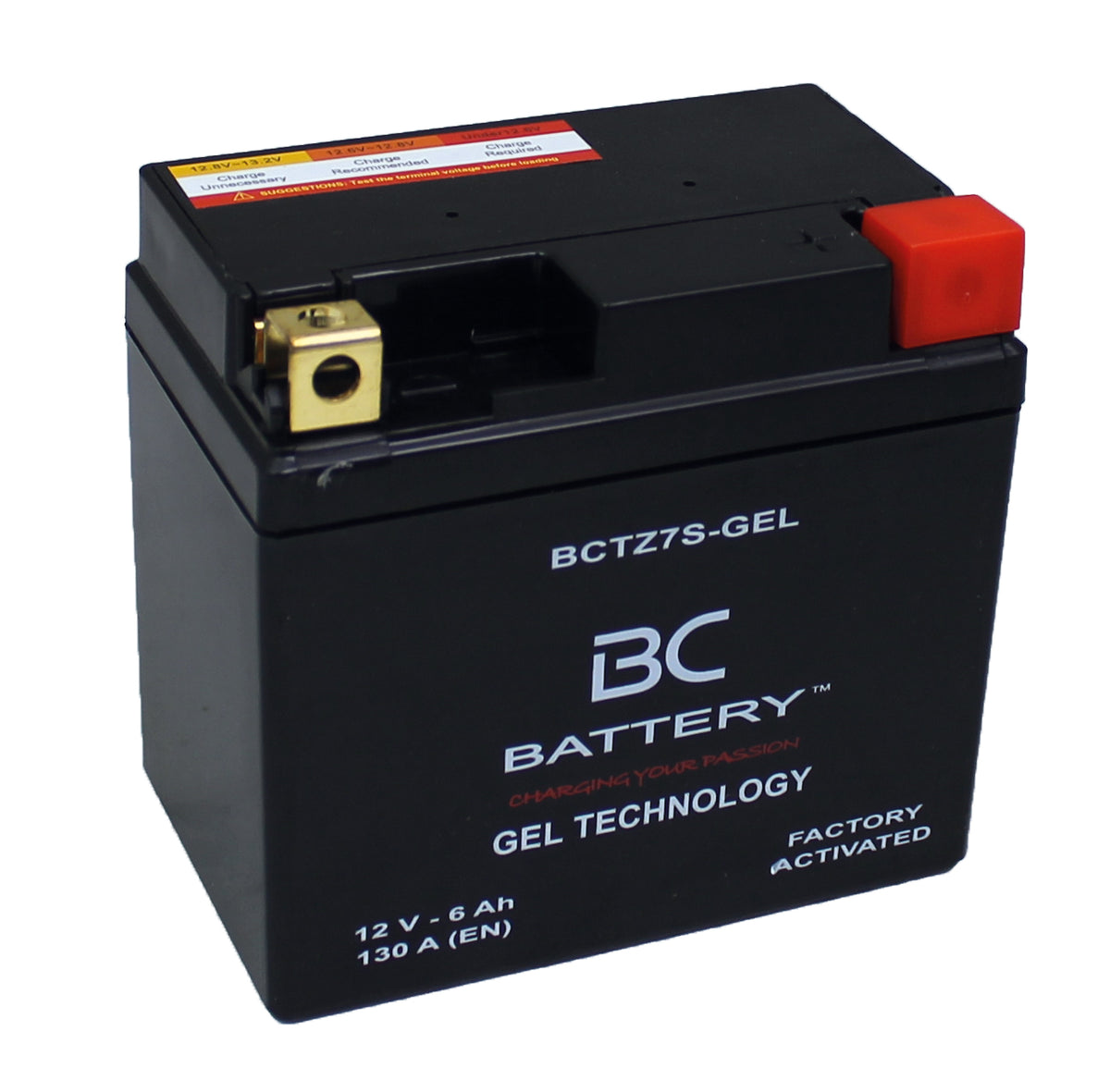 BCTZ7S-AGM | AGM-Motorradbatterie, YTZ7S, 12 V, 6 Ah, CCA: 130 Ampere, 113 x 70 x 105 mm